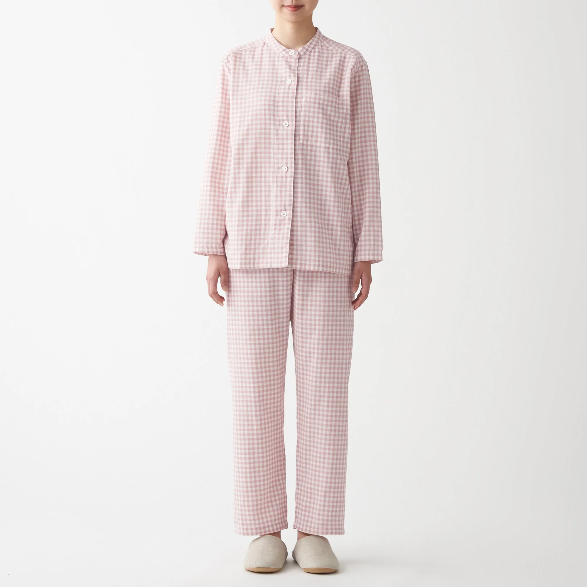 Women's Organic Cotton Side Seamless Stand Collar Pajamas - Image 19