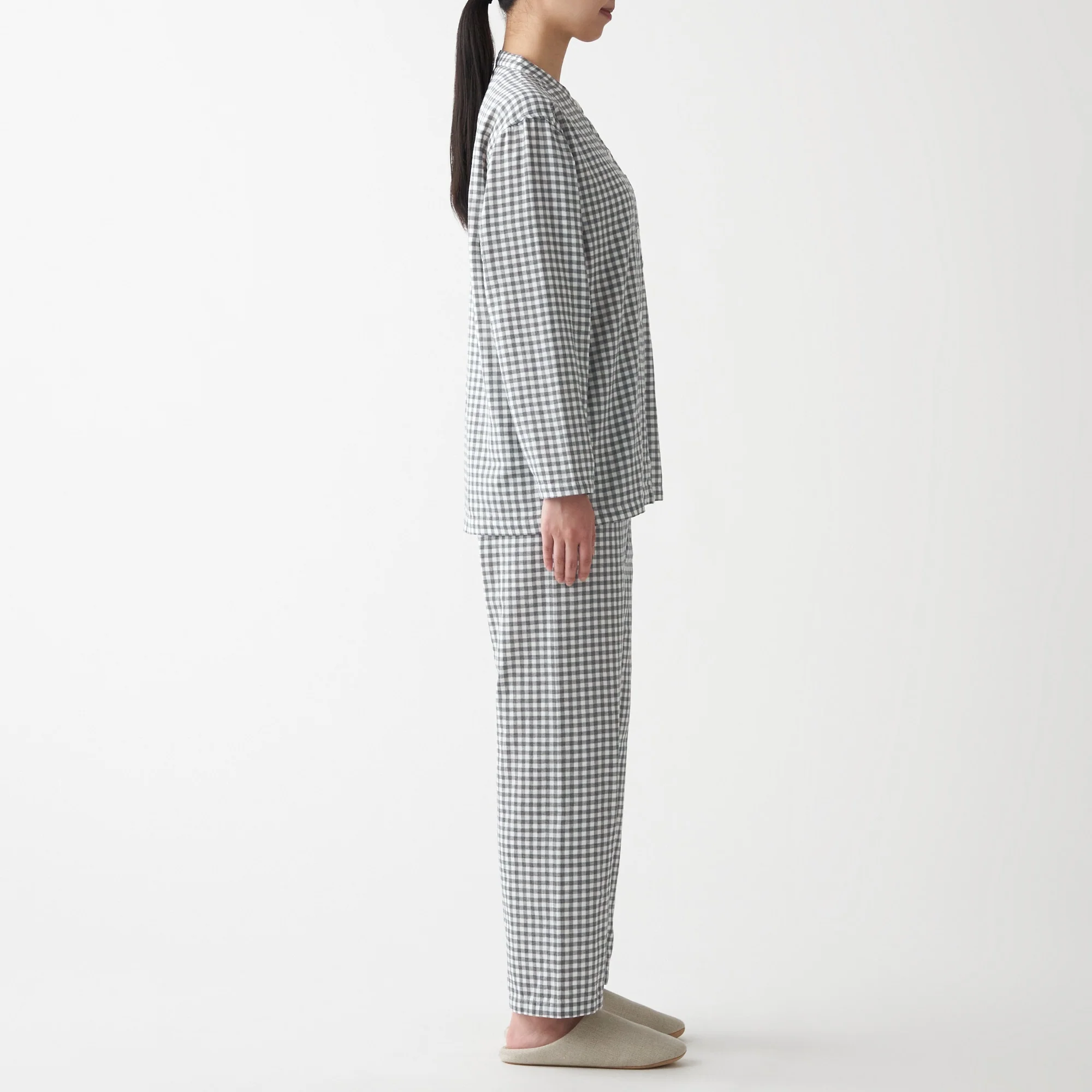 Women's Organic Cotton Side Seamless Stand Collar Pajamas - Image 24