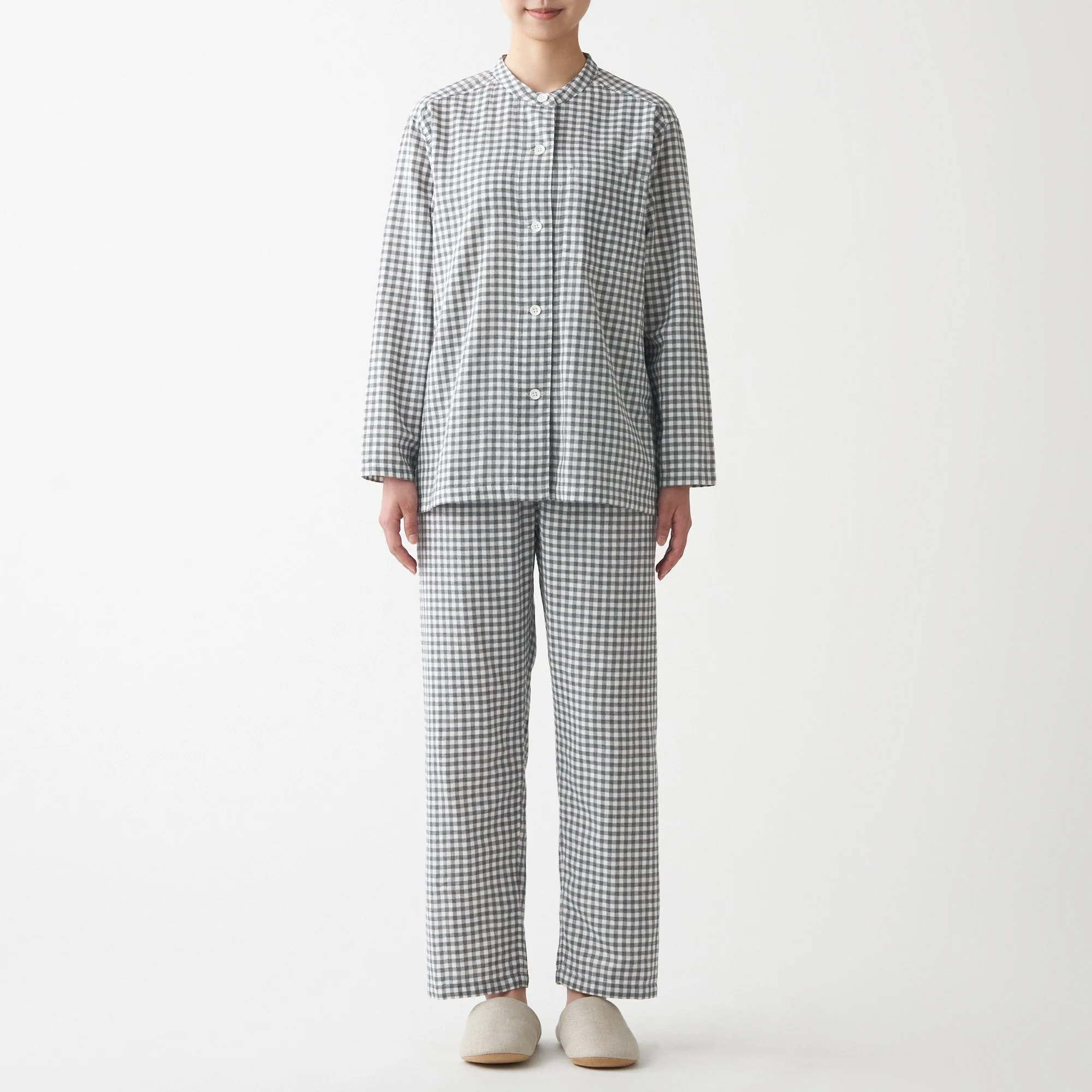 Women's Organic Cotton Side Seamless Stand Collar Pajamas - Image 26