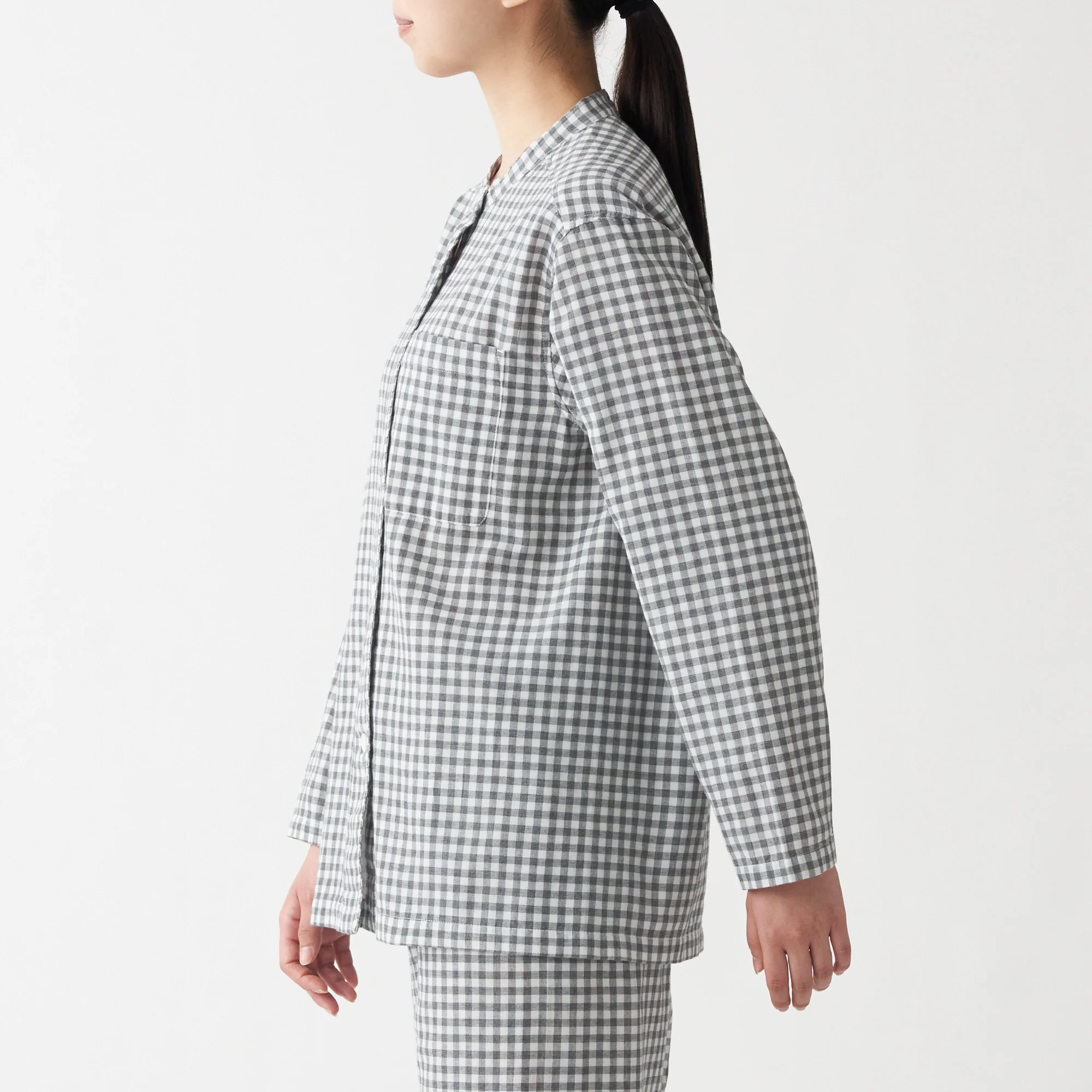 Women's Organic Cotton Side Seamless Stand Collar Pajamas - Image 28