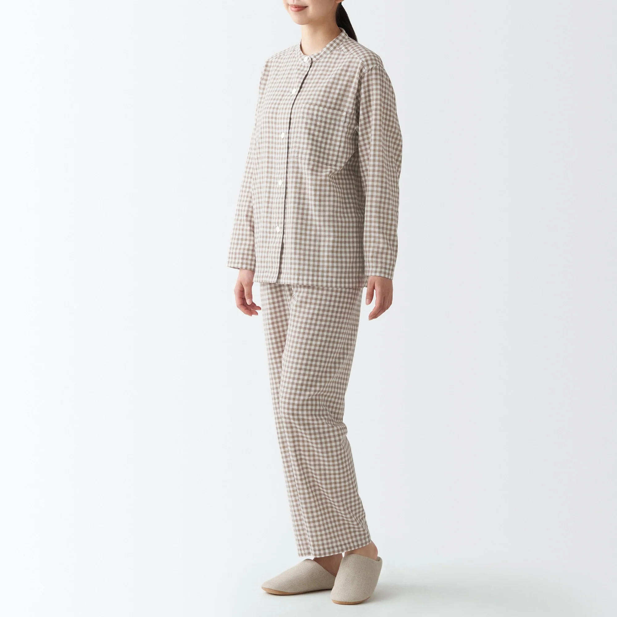 Women's Organic Cotton Side Seamless Stand Collar Pajamas - Image 3