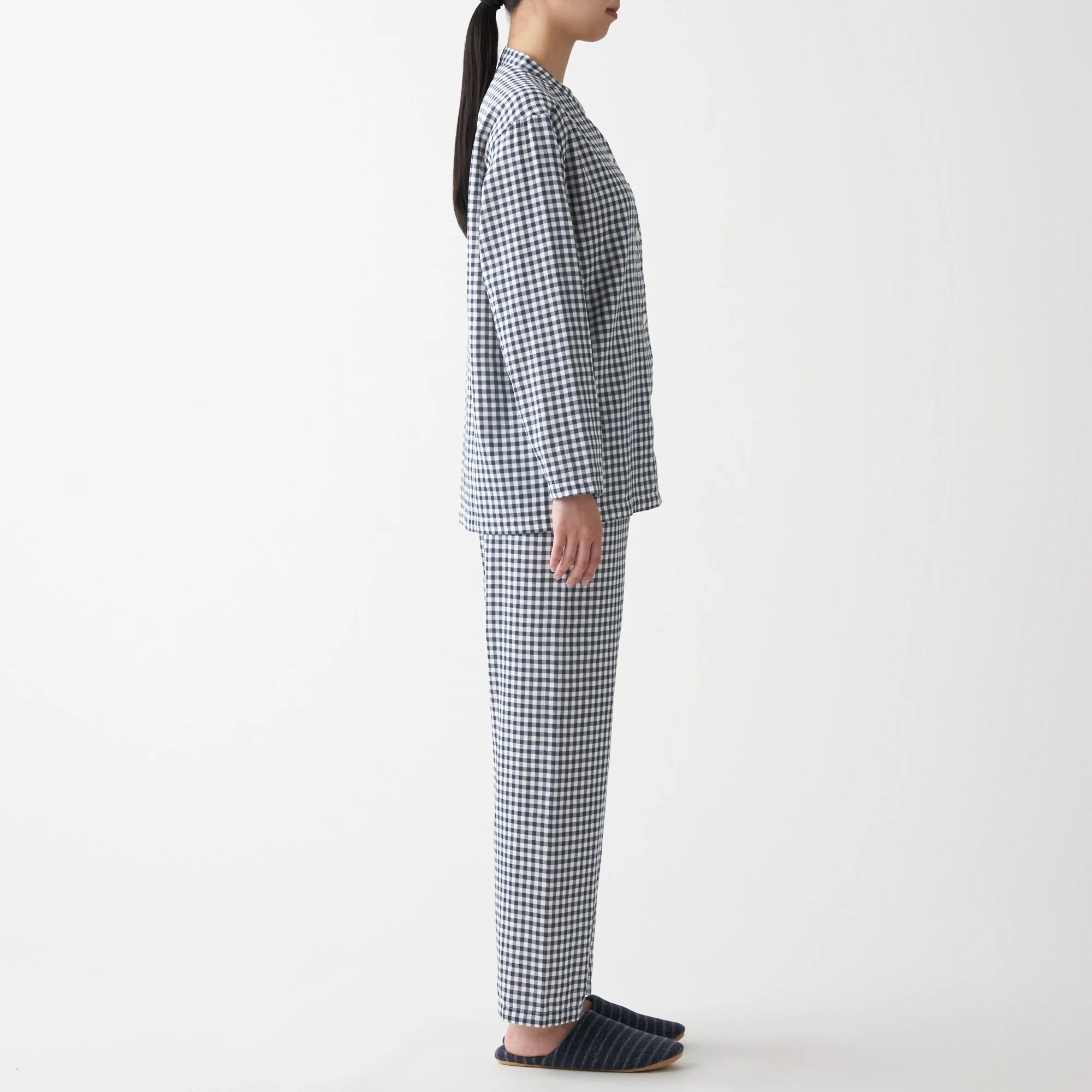 Women's Organic Cotton Side Seamless Stand Collar Pajamas - Image 35