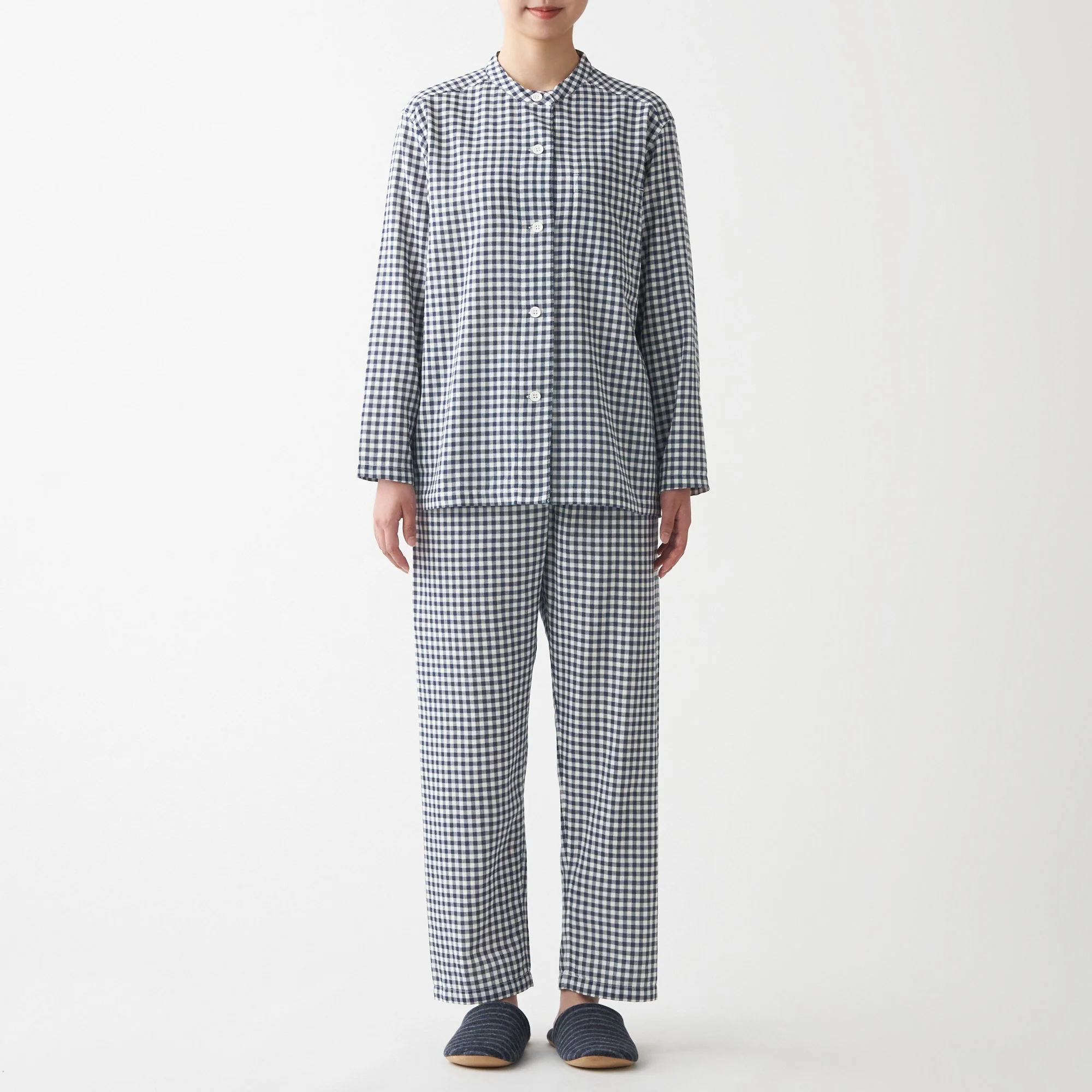 Women's Organic Cotton Side Seamless Stand Collar Pajamas - Image 37