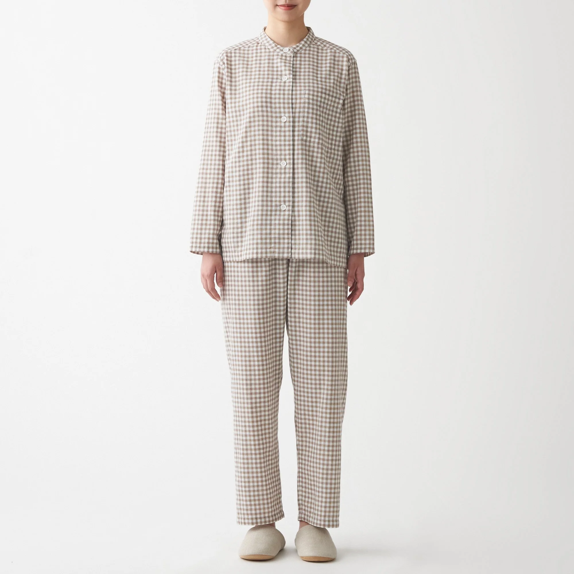 Women's Organic Cotton Side Seamless Stand Collar Pajamas - Image 4