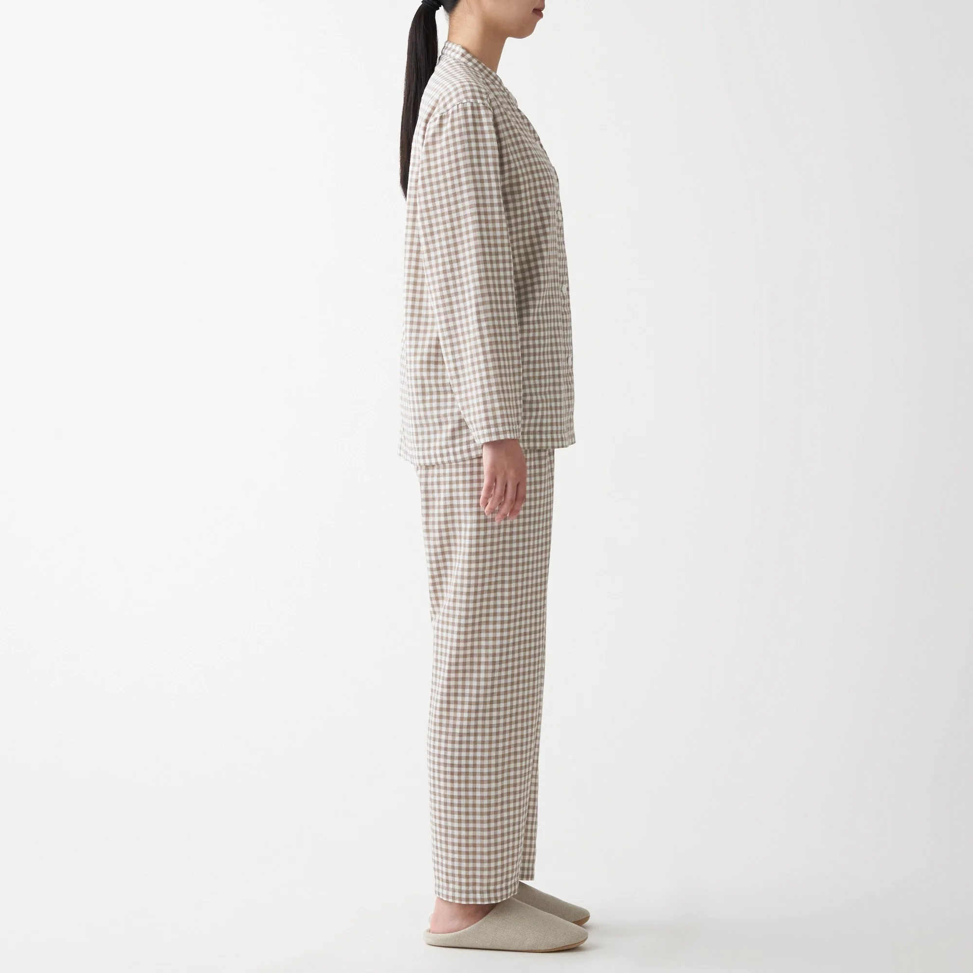 Women's Organic Cotton Side Seamless Stand Collar Pajamas - Image 5