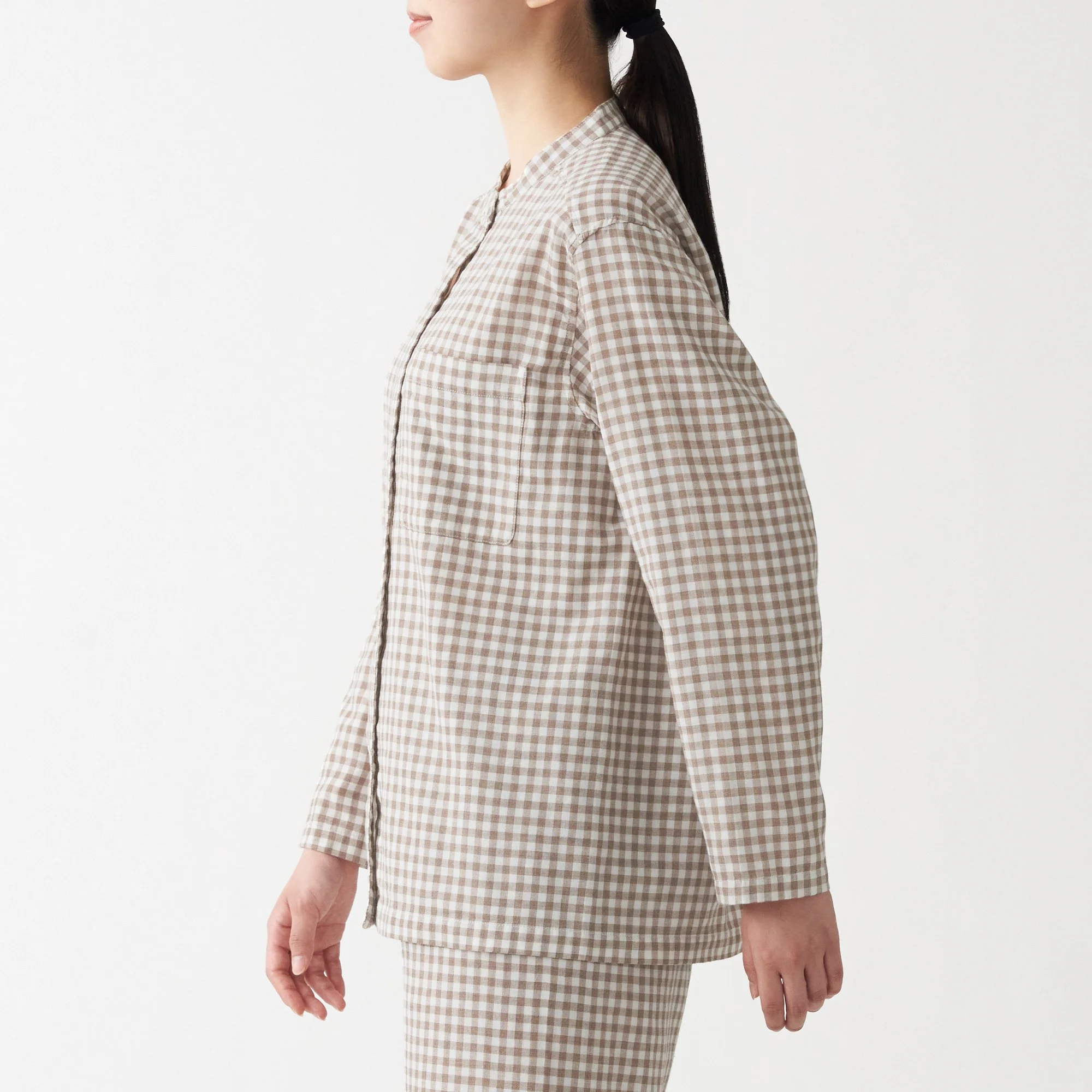 Women's Organic Cotton Side Seamless Stand Collar Pajamas - Image 7