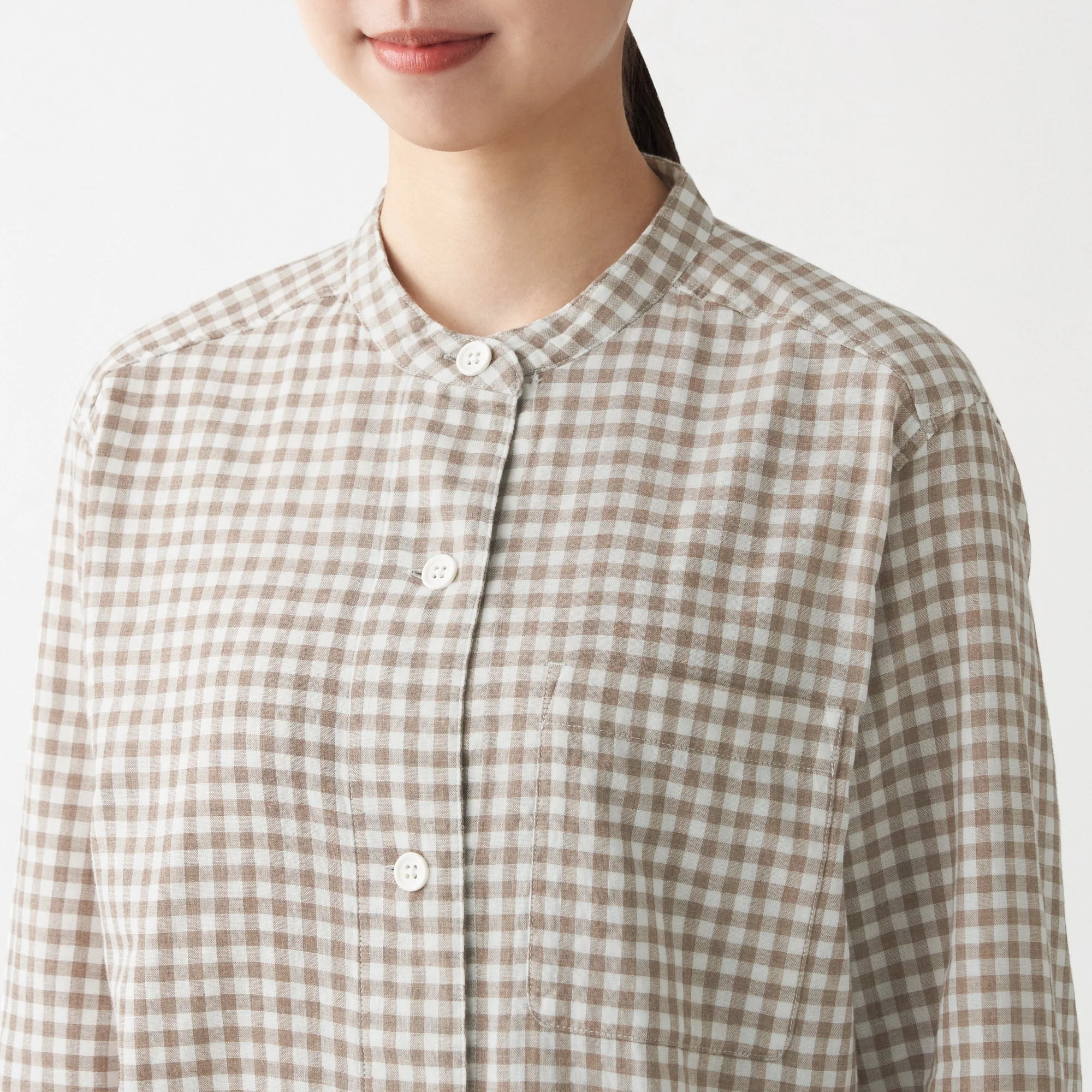 Women's Organic Cotton Side Seamless Stand Collar Pajamas - Image 8