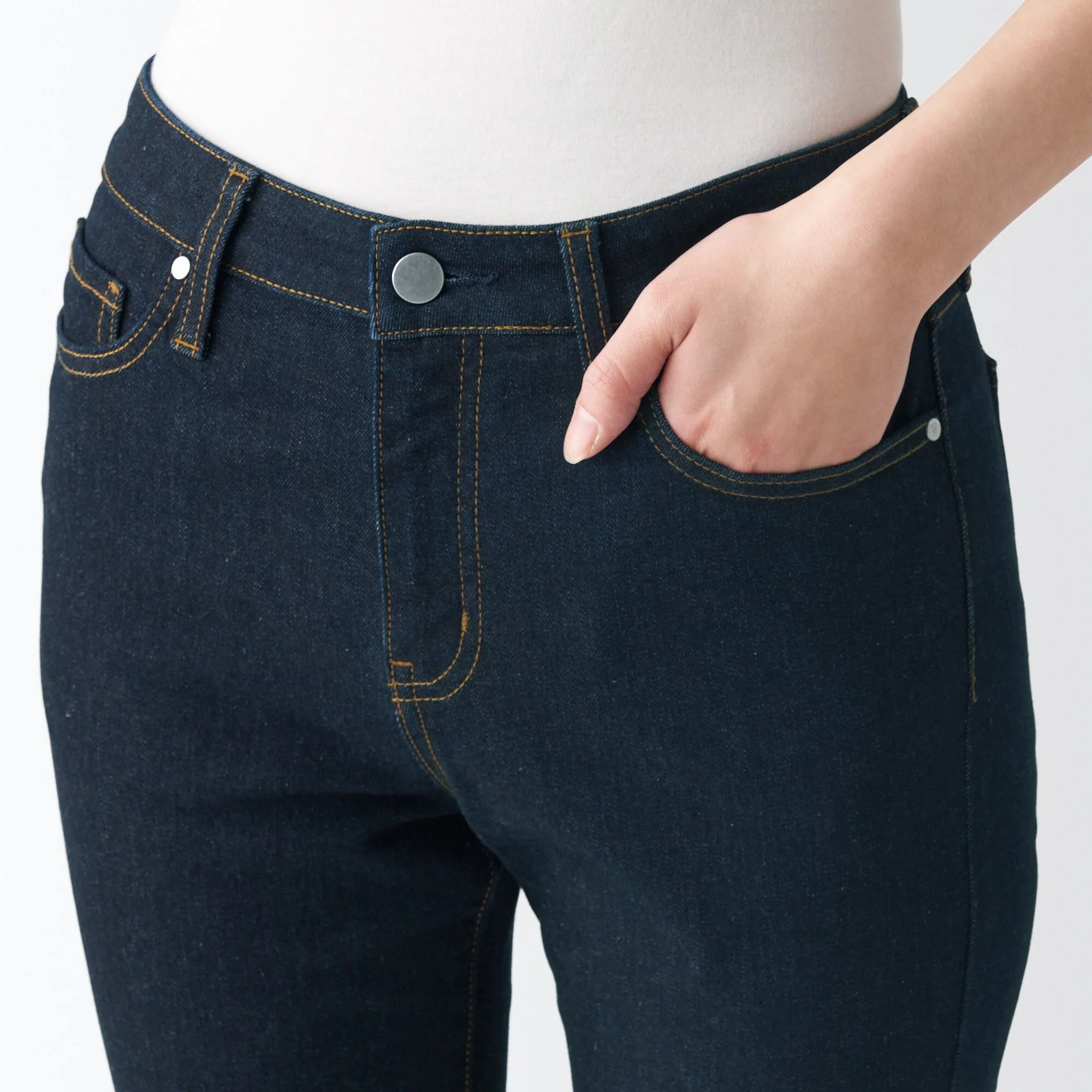 Women's Super Stretch Denim Skinny Pants Dark Navy - Image 7