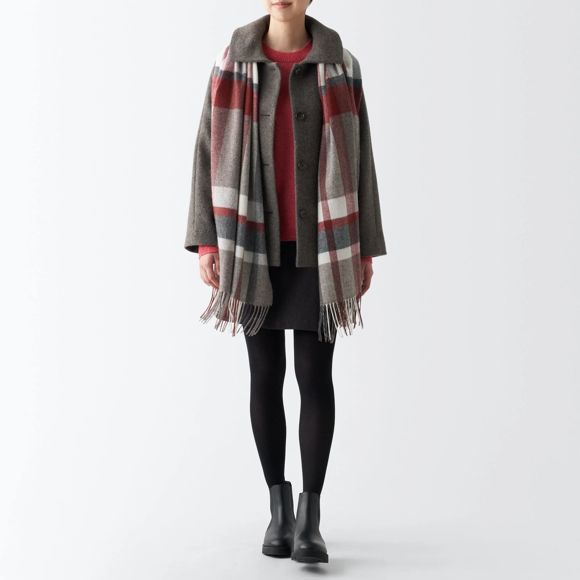 Wool 2-way Patterned Large Stole - Image 11