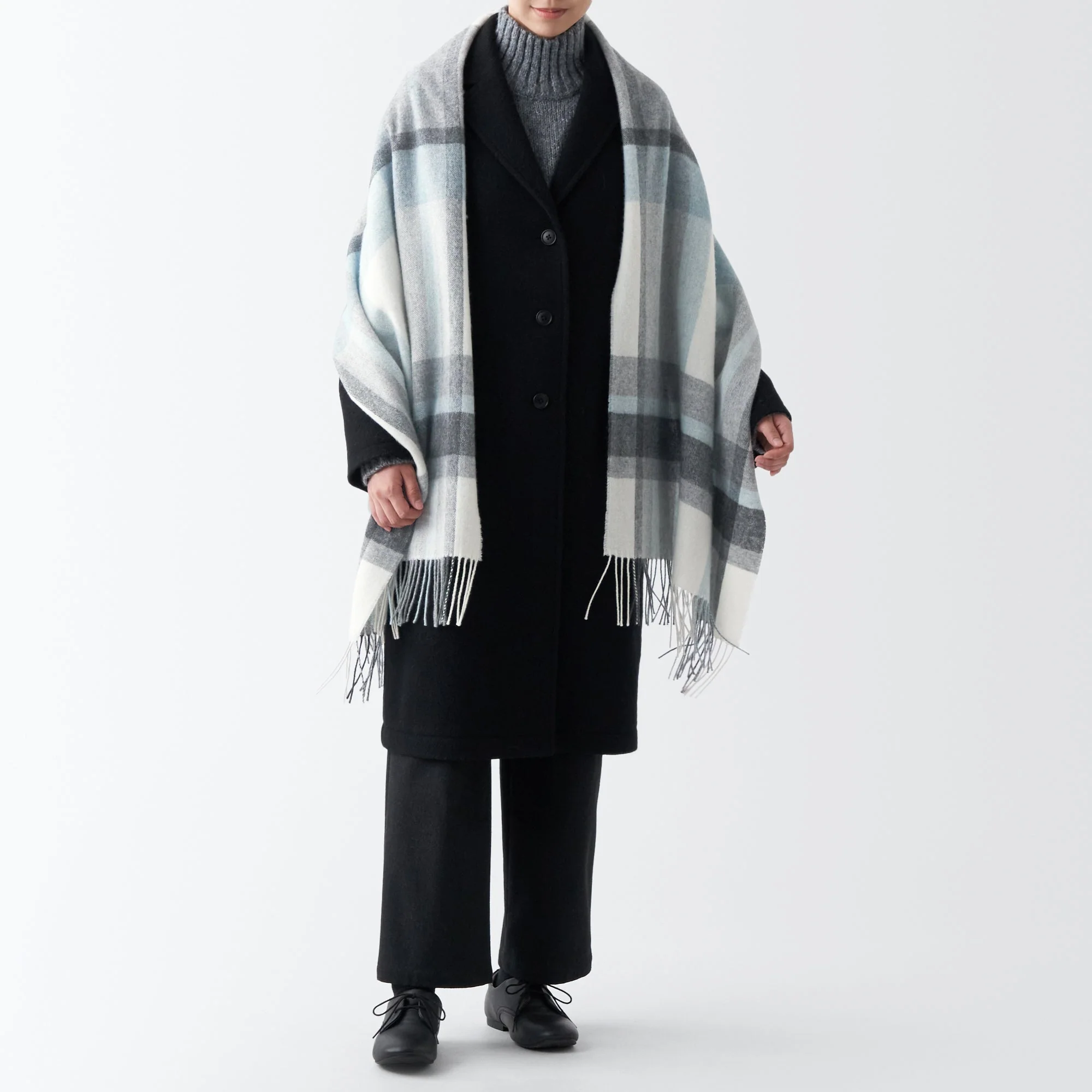Wool 2-way Patterned Large Stole - Image 21