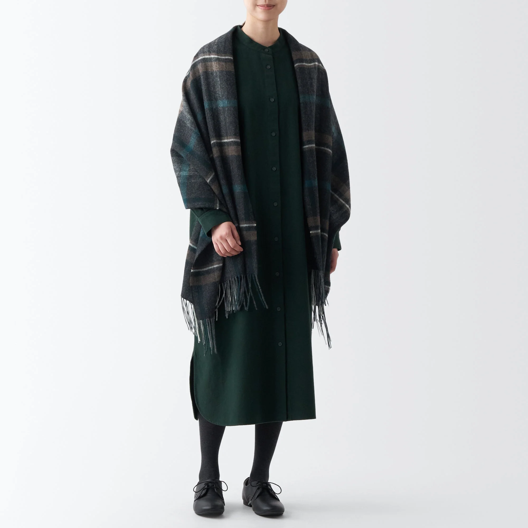 Wool 2-way Patterned Large Stole - Image 30
