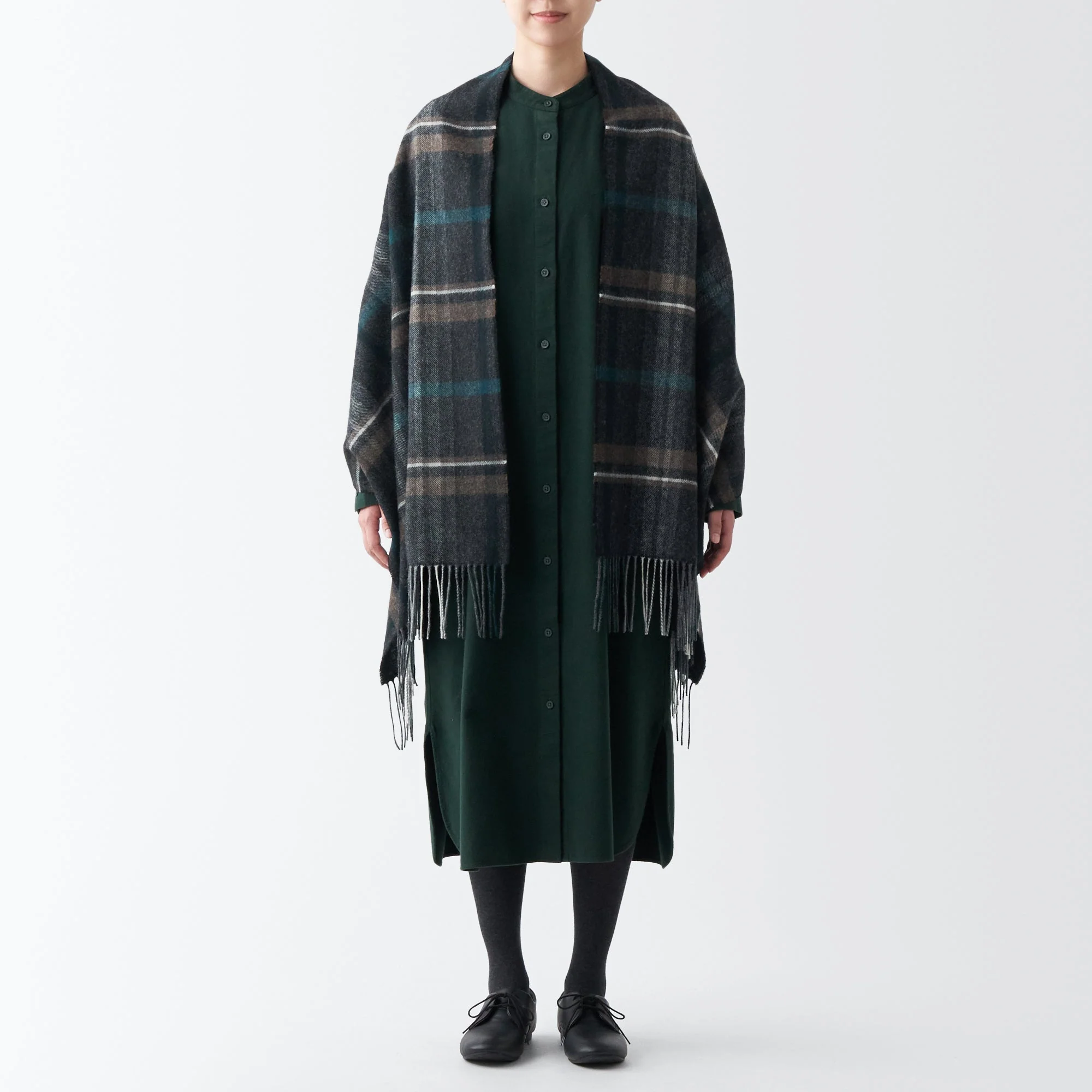 Wool 2-way Patterned Large Stole - Image 31