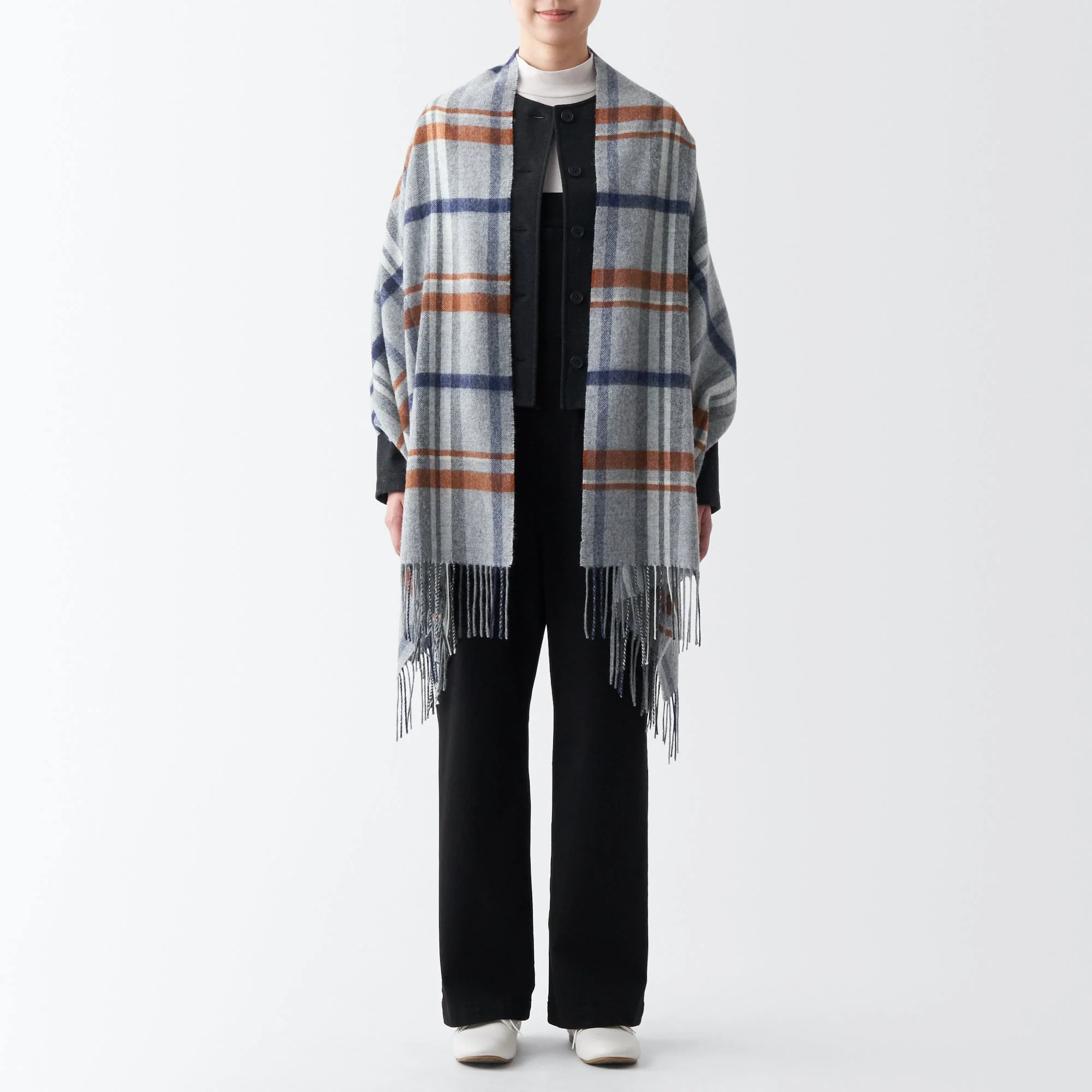 Wool 2-way Patterned Large Stole - Image 4