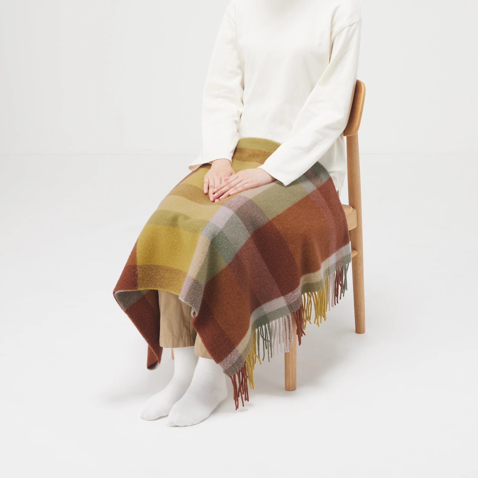 Wool Blanket Patterned Stole - Image 9