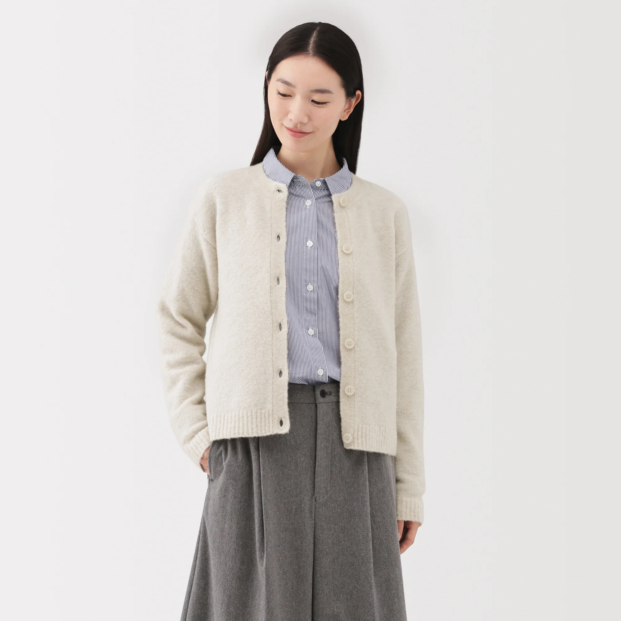 Wool Boucle Cardigan - Image 3