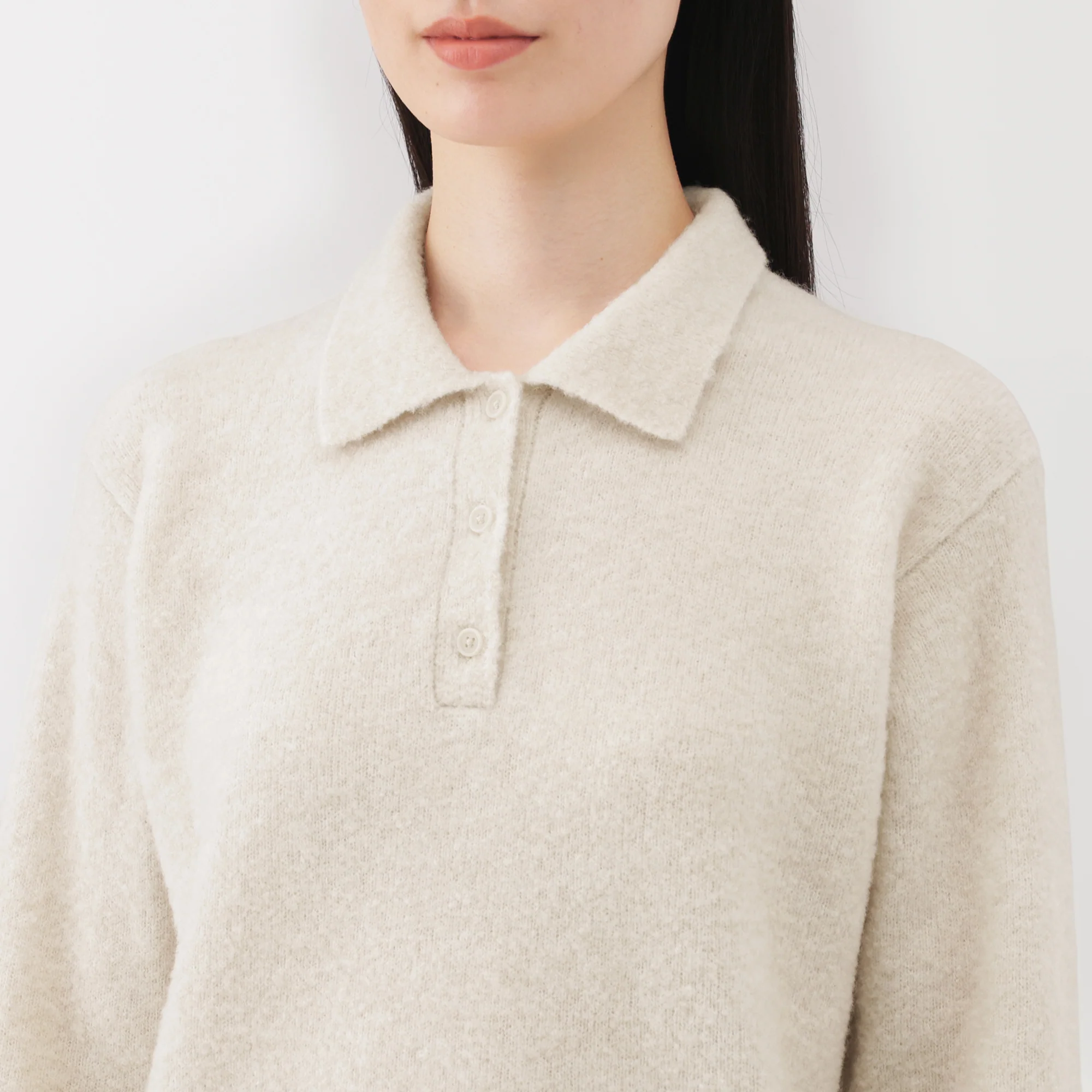 Wool Boucle Polo Sweater - Image 28