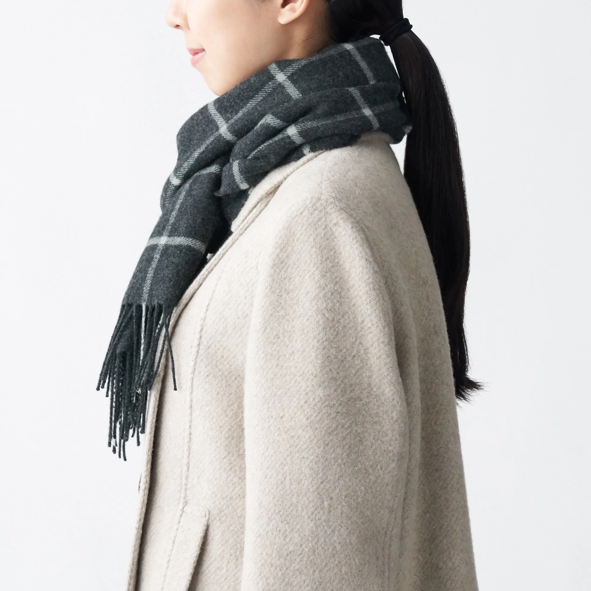 Woven Wool Scarf 30 x 180 cm - Image 43